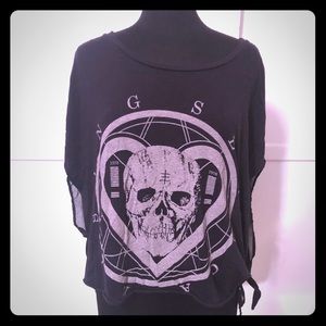 Seneca Rising Tops - Seneca Rising Skull Heart goth metal rocker Shirt Seneca Rising Tops - Seneca Rising Skull Heart goth metal rocker Shirt
